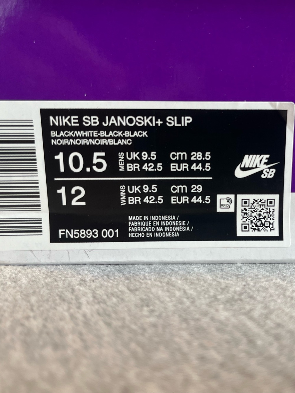 Nike SB Zoom Janoski+ Slip Black White Men's Shoe Size 10.5 FN5893 001 - Picture 11 of 12